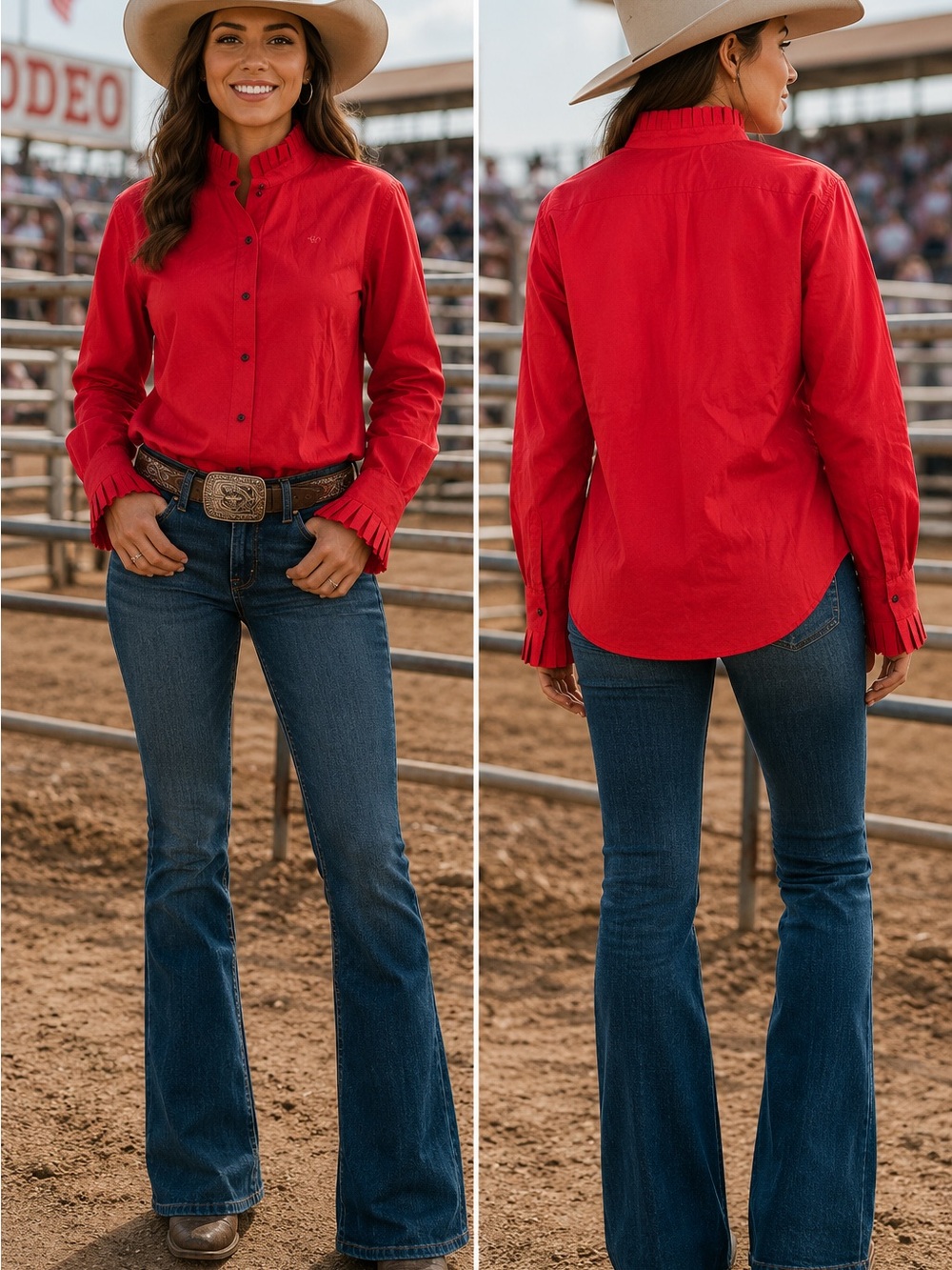 King Ranch Red Western Button-Up Shirt NWOT